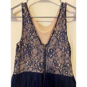 Blue & beige formal dress, size M